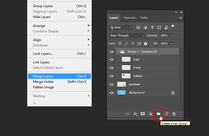 how to merge layers in adobe photoshop 2017