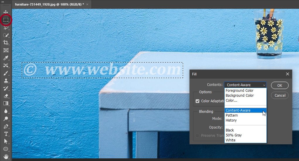 how to remove watermark from photo using adobe photoshop